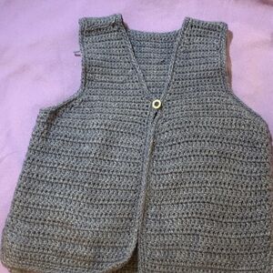 Handmade Denim Crochet Vest